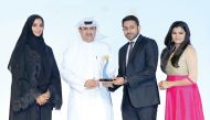 John Paul Alukkas, Executive Director, Joyalukkas Group and Sonia Alukkas, Director, Joyalukkas Group receiving the award in Dubai. 