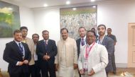 Members of the IBPN delegation from Qatar meeting with Dr Mahesh Sharma (at the centre), India’s Minister of State for Tourism & Culture in New Delhi.