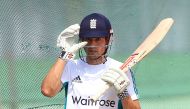 England cricket captain Alastair Cook takes part in a practice session at MA Aziz Stadium in Chittagong on October 18, 2016, ahead of the first Test match against Bangladesh. AFP / STR 
