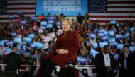 US Democratic presidential nominee Hillary Clinton attends a campaign rally accompanied by vice presidential nominee Senator Tim Kaine (not pictured) in Pittsburgh, U.S., October 22, 2016. Reuters/Carlos Barria