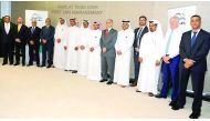 Minister of Energy and Industry and Chairman of Nakilat H E Dr. Mohammed bin Saleh Al Sada and other officials after announcing the taking over of Q-Max LNG carrier Mozah from Shell International Trading and Shipping Company Limited. 