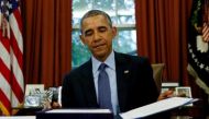 File photo of US President Barack Obama after signing a document. Reuters 