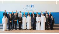 QP President and CEO Saad Sherida Al Kaabi with  global energy leaders in Abu Dhabi, yesterday