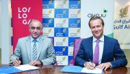 Ahmed Janahi (left) of Gulf Air and Dominic Hofer, CEO of Loylogic, at the signing ceremony.
