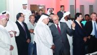 Senior officials of CASE and Nasser Bin Khaled & Sons Heavy Equipment (NBK) at the 'Open Day' held at Regency Hall here recently. 