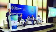 Dr Haitham Al Salama, Qatar Financial Centre (QFC) Authority’s Chief Economic Adviser participates in a panel discussion held as part of the WIBC 2016.