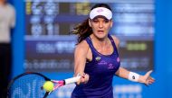 Agnieszka Radwanska of Poland hits a return against Sorana Cirstea of Romania during their match at the WTA Shenzhen Open in Shenzhen, in China's southern Guangdong province on January 3, 2017. / AFP / STR
