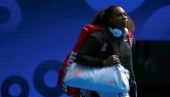  Serena Williams of the US arrives on court before her Women's singles fourth round match against Czech Republic's Barbora Strycova. Reuters/Edgar Su
