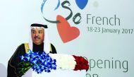 Gulf Air Chief Executive Officer Maher Salman Al Musallam speaking at the 'So French' Festival opening ceremony in Manama, Bahrain.
