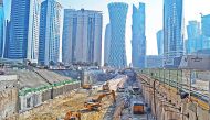 A file photo of Doha Metro construction works progressing in full-swing in West Bay. 