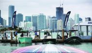 People enjoy themselves as they check out the boats on display at the Progressive Insurance Miami International Boat Show being held at the Miami Marine Stadium Park & Basin on February 16, 2017 in Miami, Florida. More than 1,300 new boats are on display 