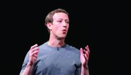 Facebook co-founder Mark Zuckerberg speaks during a press conference presenting Samsung new Galaxy 7 mobile device, February 21, 2016 (AFP / LLUIS GENE)