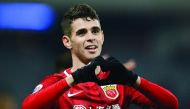 Shanghai SIPG' Brazilian midfielder Oscar celebrates after scoring during the AFC Asian Champions League group football match against Australia's Western Sydney Wanderers in Shanghai yesterday. 