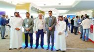 Gulf Air officials pose for a group photo at Saudi Aramco's worldwide headquarters in Dhahran.
