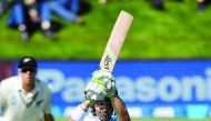 South Africa's Dean Elgar bats during day one of the first Test against New Zealand at the University Oval in Dunedin yesterday. 