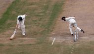 Australia's Josh Hazlewood (L) is run out by India's Ravindra Jadeja. (REUTERS/Adnan Abidi)