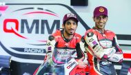 QMMF Racing team's Italian Moto3 rider Lorenzo Dalla Porta in action during the final pre-season test at Losail International Circuit yesterday. BOTTOM: QMMF Racing Team's Moto2 riders Mishal Al Naimi and Saeed Al Sulaiti. They will be in action at Losail