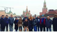 GCC media members and Gulf Air officials in Moscow during the familiarisation trip.