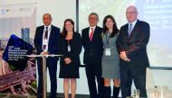 FROM LEFT: Tareq Alnassar, Head of OFID’s Private Sector and Trade Finance Operations; Rebeca Sanchez de Tagle, Corporate Governance Senior Specialist, FMO; Pedro Grados, President, COFIDE; Luiscela Moreno, OFID Private Sector Operations Officer; Manuel M