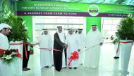 GOIC Secretary General Abdulaziz bin Hamad Al Ageel (second left), and Abdullah Al Naama, Director of Gulf Marketing Company, cutting the ribbon for the official opening of the GOIC First Forum for Food Security and Manufacturers of Food in the GCC which 