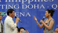 Philippine President Rodrigo R. Duterte with Doha-based singer Haina Uddin at Lusail Multipurpose Hall. Pic: Salim Matramkot 