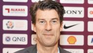 Al Rayyan coach Michael Laudrup speaking to journalists in Doha on Sunday. Pic: Baher Amin/The Peninsula