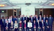 Participants pose for a group photo at the 21st Qatar Project Shipping Forum (QPSF) in London.