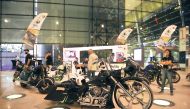 Bikes on display at the motor show. Pic: Baher Amin / The Peninsula