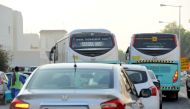 School Buses.  Salim Matramkot © The Peninsula
