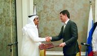 Minister of Energy and Industry H E Dr Mohammed bin Saleh Al Sada and and Russian Minister of Energy, Alexander Novak, at the thrid meeting of the Joint Qatar-Russian Commission on Trade, Economic and Technical Cooperation.