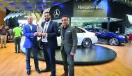 Nasser Bin Khaled Automobiles officials at the Qatar Motor Show 2017.