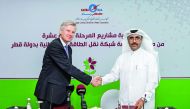 Qatar General Electricity and Water Corporation (Kahramaa) President Essa bin Hilal Al Kuwari and Ralf Christian, CEO of Siemens Energy Management Division, after the deal announcement  in Doha, yesterday.
