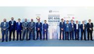 Members of Qatar Financial Centre (QFC) Authority with the Ambassadors for Qatar and Kuwait pose for a group photo at QFC Asia Roadshow, in Singapore.
