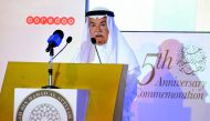 Former Minister of Petroleum and Mineral Resources, Kingdom of Saudi Arabia, Ali bin Ibrahim Al Nuaimi, speaking at the Forum of Energy Elders held at the Sheraton Grand Doha Resort and Convention Hotel, yesterday. Pic: Kammutty VP/The Peninsula
