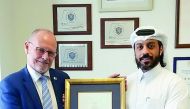 
Jan Fransen (left), Executive Director of Green Award Foundation, with Talal Al Tamimi, Shipping Manager at RasGas Company Limited, receiving the Green Award certification on behalf of RasGas for its commitment to safety, quality and high environmental 
