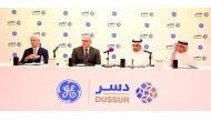 Abdullatif bin Ahmed Al Othman, Chairman of Dussur, and other senior officials of GE at the signing ceremony held in Riyadh recently. 
