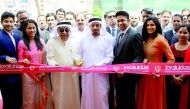 Jassim Mohamed Ibrahim Alhasawi Altamimi - Director, Joyalukkas Jewellery, UAE and Mustafa Mohd Alshareef, Vice President Government & VVIP Dubai Region, Etisalat jointly opening the  new showroom in the presence of top Joyalukkas Group executives led by 
