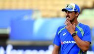 Australia's Mitchell Starc takes part in a training session at Edgbaston in Birmingham on Tuesday. Starc is likely to spearhead team's pace attack in opening game against New Zealand. 
