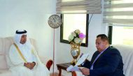 Qatar's Ambassador to Sudan, Rashid bin Abdulrahman Al Nuaimi, with Foreign Minister of Sudan Prof. Ibrahim Ghandour.  