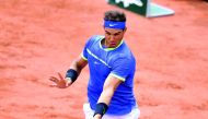  Rafael Nadal in action during quarter-finals at the Roland Garros. 