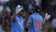 India's Rohit Sharma and Virat Kholi (right) celebrate winning the match.  (Reuters / Paul Childs Livepic)