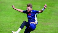 England's Stuart Broad during nets, yesterday at Lord's In London.