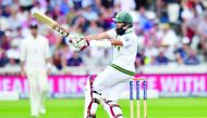 South Africa’s Hashim Amla plays a pull during the third day’s play of the second Test match against England at Trent Bridge Cricket Ground in Nottingham, England yesterday.