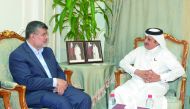 Sheikh Khalifa bin Jassim Al Thani (right), Chairman of Qatar Chamber with Khosrow Taj, Iranian Deputy Minister of Industry, Mine and Trade.