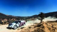 Adel Abdulla in action in his Nissan Patrol in this file photo. The Qatari driver resumes his FIA World Cup T2 title defence champion Adel Abdulla resumes his challenge for honours in this year’s FIA World Cup for Cross-Country Rallies at the Baja Aragon 