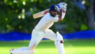 Indian captain Virat Kohli plays a shot during the first day of the two-day warm-up match against Sri Lanka Board President’s XI at the Colombo Cricket Club Stadium in Colombo, yesterday.  India will play three Tests, five one-day internationals and a Twe
