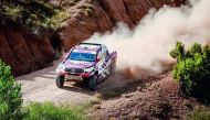 Overdrive Racing’s Qatari driver Nasser Saleh Al Attiyah in action during the Baja Aragon in Spain, round seven of the FIA World Cup for Cross-Country Rallies, in Teruel yesterday.