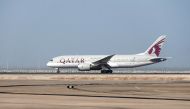 A Qatar Airways plane taking-off from the Hamad International Airport in Doha. (AFP)