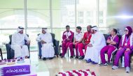 Qatar Olympic Committee President Sheikh Joaan bin Hamad Al Thani speaks with Qatari para-athletes and Qatar Paralympic Committee officials during a felicitation ceremony in Doha yesterday. QOC President Sheikh Joaan honoured the Qatari national para-athl