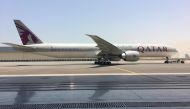 A Qatar Airways Boeing 777 aircraft with the radome installation completed for Inmarsat’s GX Aviation service.